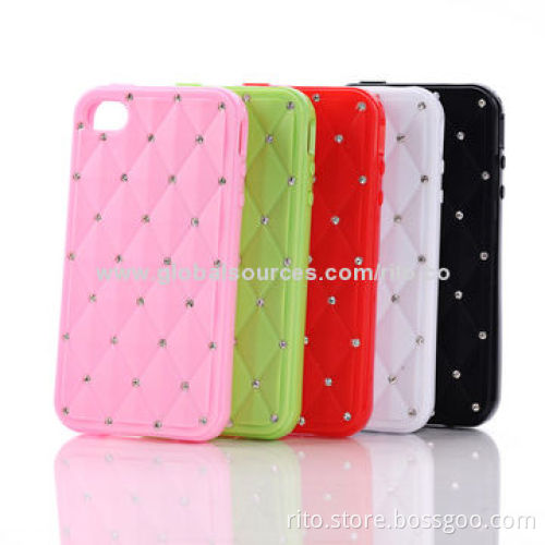 New Crystal-Studded TPU Hard Case for iPhone 4/4s, iPhone 5/5s